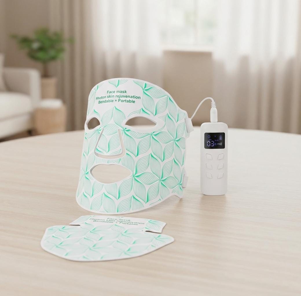 Led-Gesichtsmaske Rejuvenation Edition, Rot-Blau-Gelb-Infrarot-Lichttherapie von Etsy - KatiaGlow