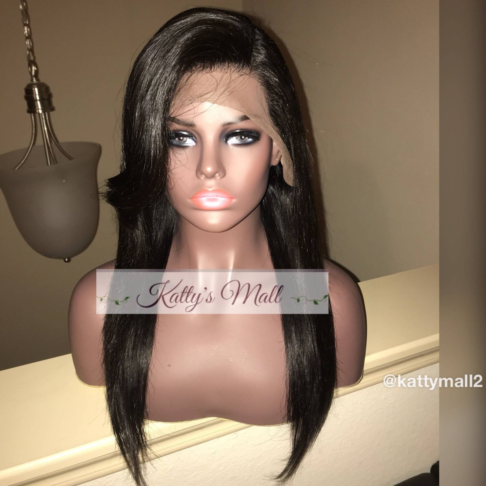 Volle Spitze Perücke, Perücke Mit Pony, Glattes Haar Damen Perücken, Echthaar von Etsy - KattysMall