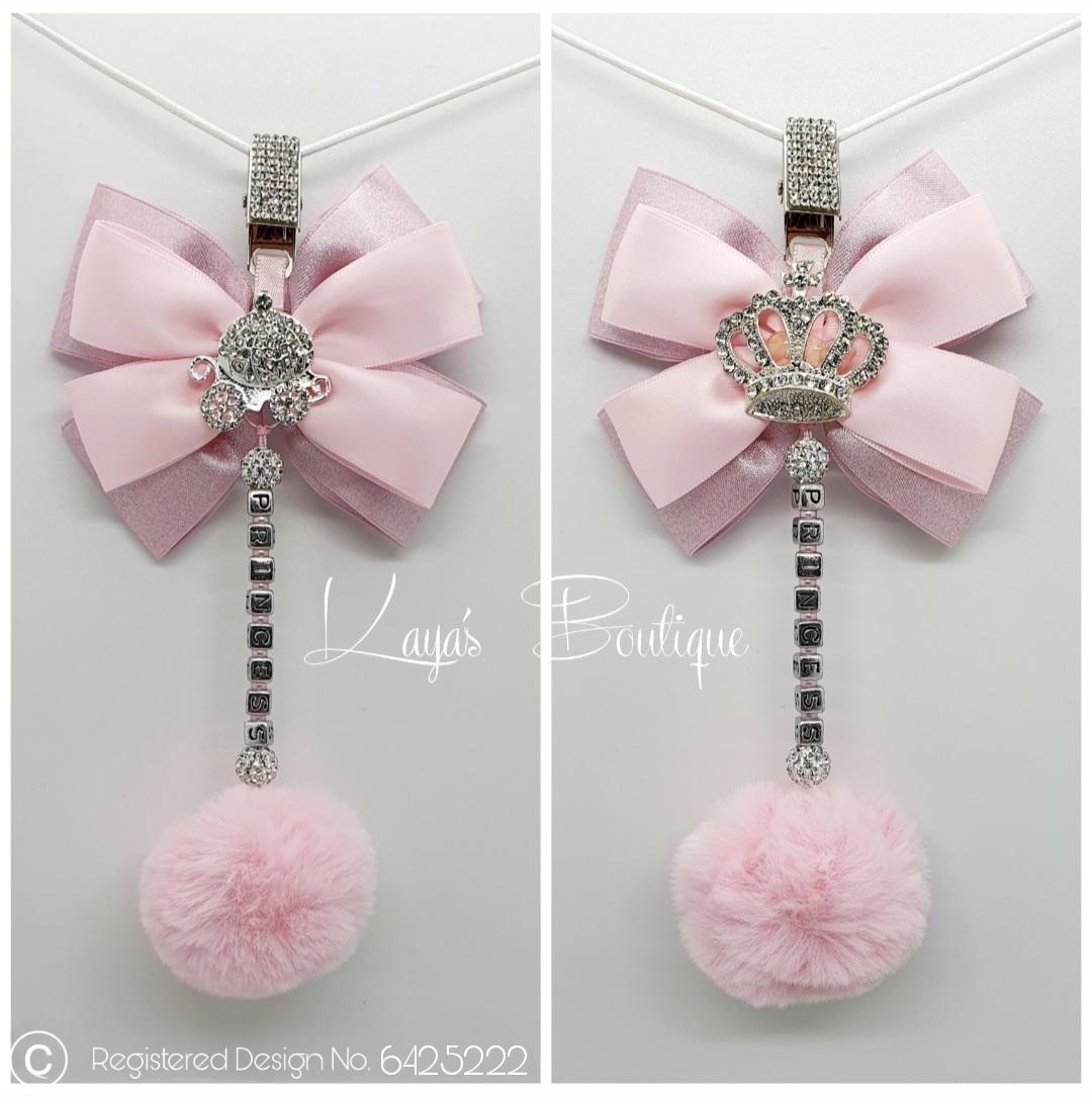 Diamante Krone Oder Kutsche Big Bogen Romany Hängen Kinderwagen Charme Cip New Baby Geschenk Taufe Rosa Silber Mädchen Personalisierte Pom Shamballa von Etsy - KayasBoutiquex