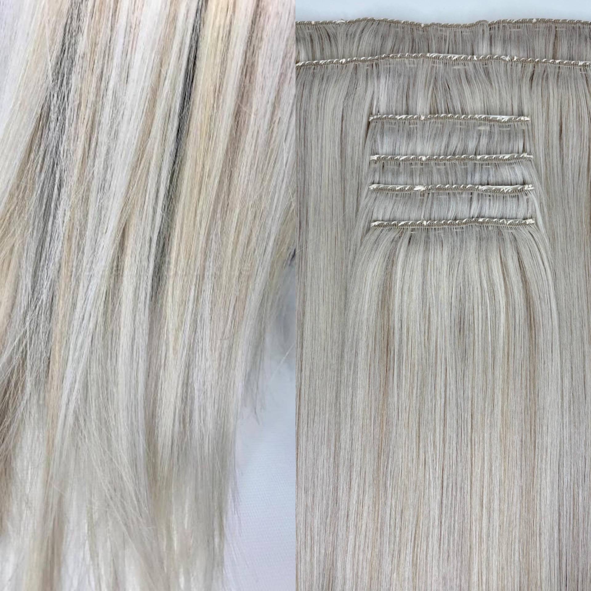 Clip-Ins Asche Weiß Blond Mix 100% Echthaar Clip-In Haarverlängerungen Handgemacht Clip-Ins Asche Weiß Blond Mix 100% Echthaar Clip-In Haarverlängerungen Handgemacht von Etsy - KaysBeautyBoutique