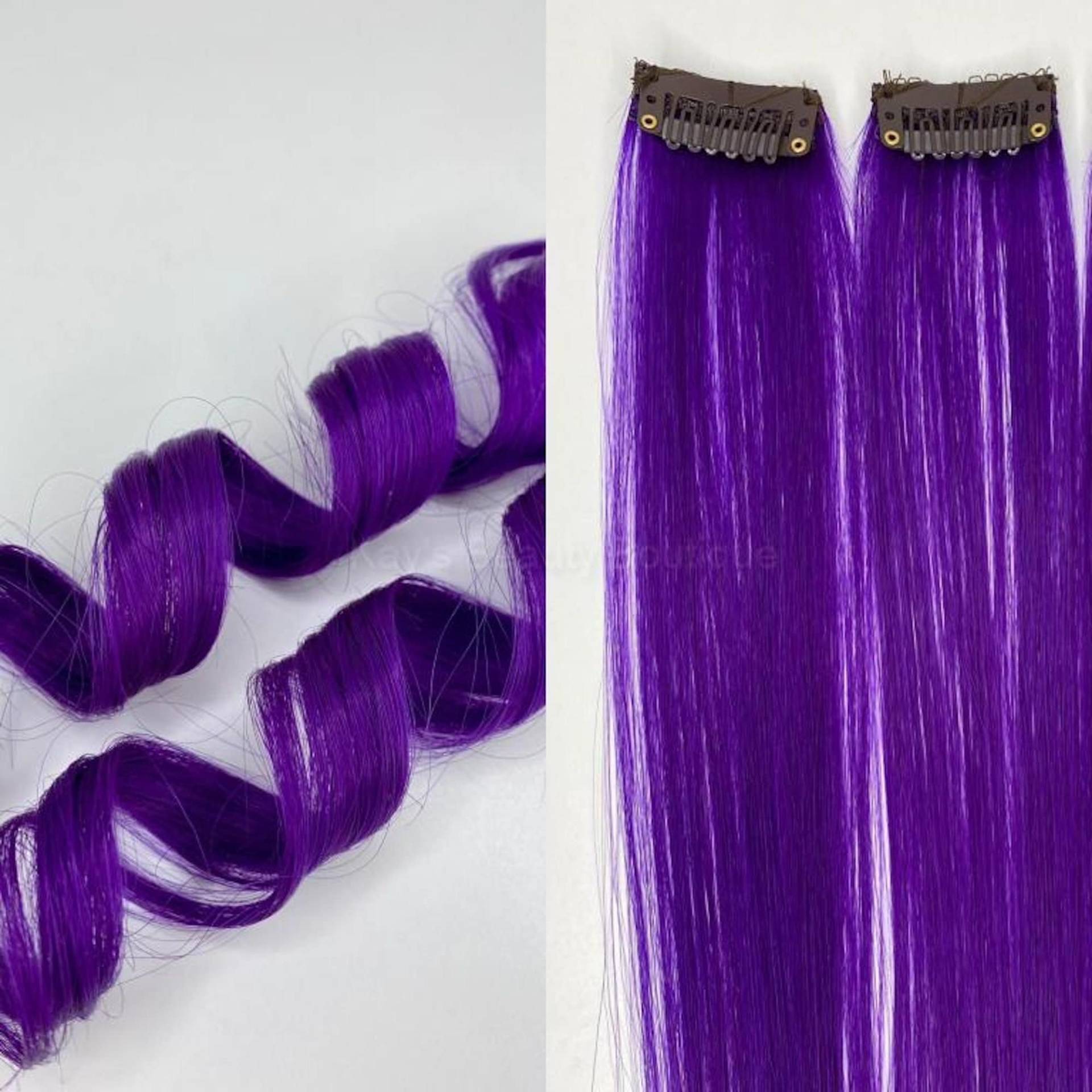 Helllila Streifen Clip-In-Verlängerung 100% Echthaar 16 "Streifen 1Stk von Etsy - KaysBeautyBoutique