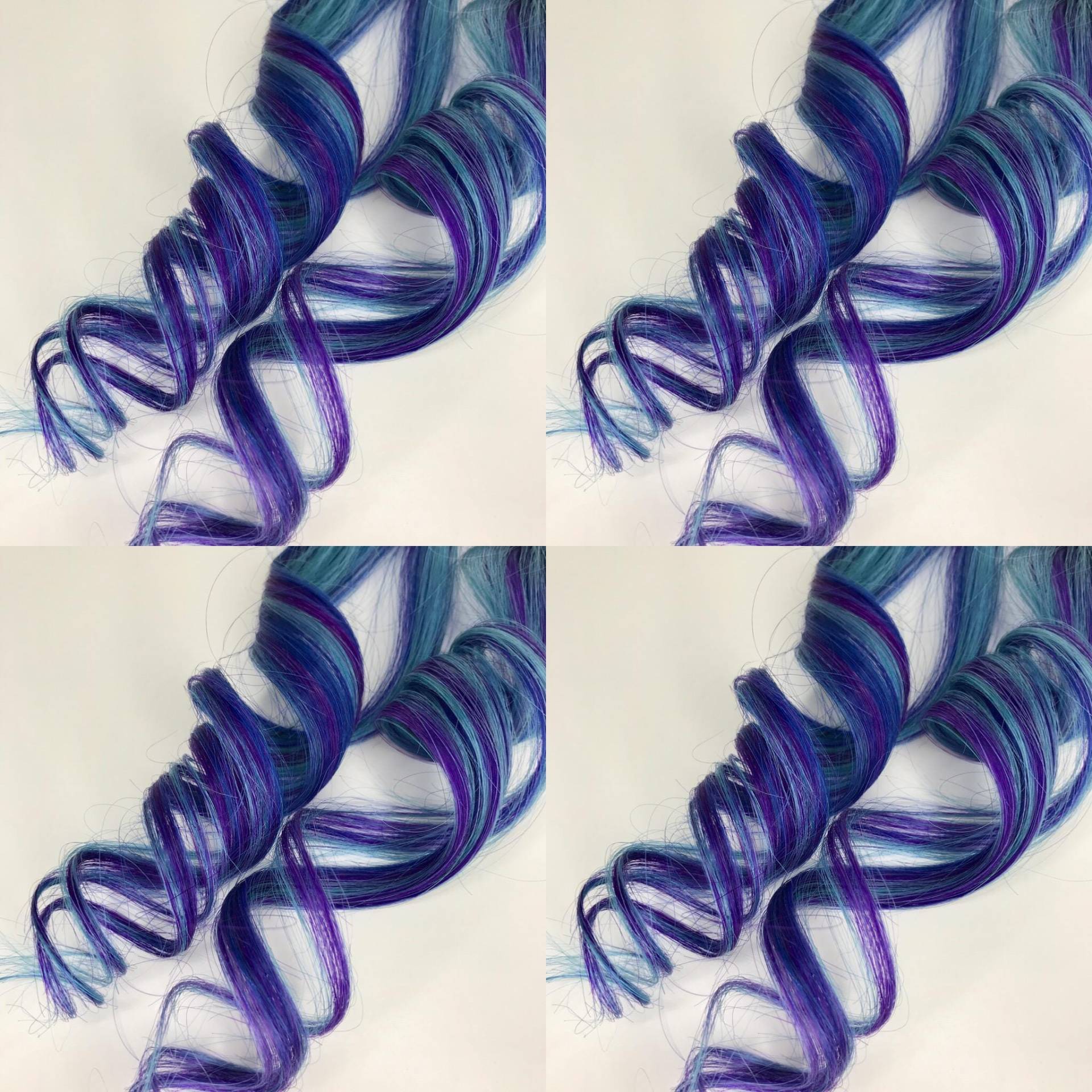 Türkis Teal Lila Blau Mix Streifen Clip-Ins 100% Echthaar-Verlängerungen 1Stk von Etsy - KaysBeautyBoutique