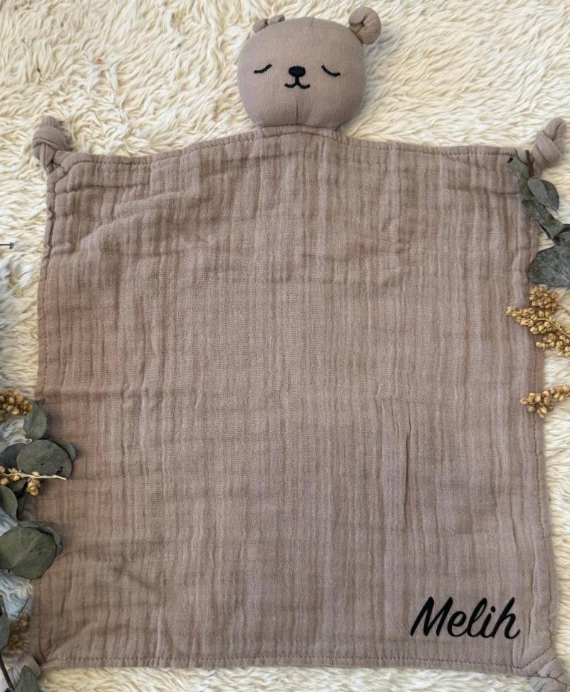 Personalisiertes Schmusetuch Mit Name/Kuscheltuch Bär Geschenk Zur Geburt Handgemacht von Etsy - Kazuatelier