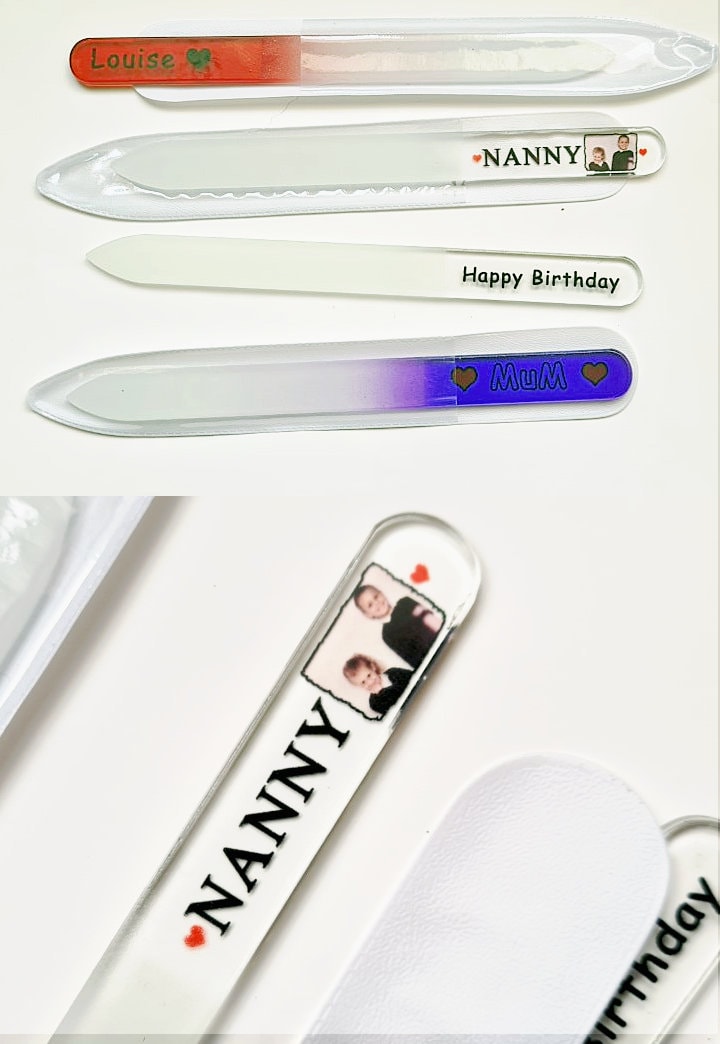 Personalisierte Nagelfeile - Benutzerdefinierter Text, Fotos, Logos Gedruckt Farbauswahl von Etsy - Keepsakes4you2014