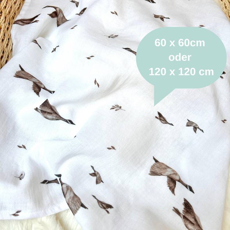 Musselintuch Baby Personalisiert Mit Gänse-Motiv - Mulltuch, Spucktuch, Stilltuch, Sommerdecke Geschenk Zur Geburt & Taufe von Etsy - Kejki