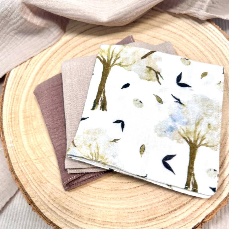 Waschlappen Herbst Musselintuch Baby - Geschenk Zur Geburt Lätzchen Musselin- Mulltuch Blätter Bäume Spucktuch von Etsy - Kejki