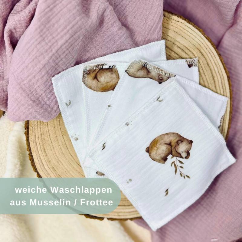 Waschlappen Set Bär - Feuchttücher Musselin Frottee Baby Geschenk Zur Geburt Oder Babyparty- Teddy Kosmetiktücher von Etsy - Kejki