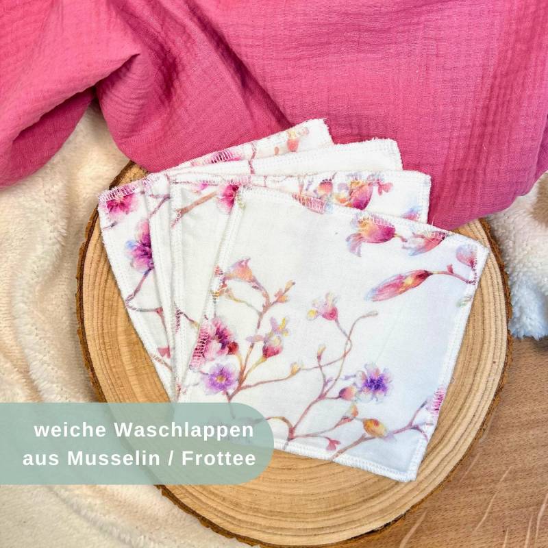 Waschlappen Set Kirsche- Feuchttücher - Musselin Frottee Baby Geschenk Zur Geburt Oder Babyparty Kirschblüte Abschminktücher von Etsy - Kejki