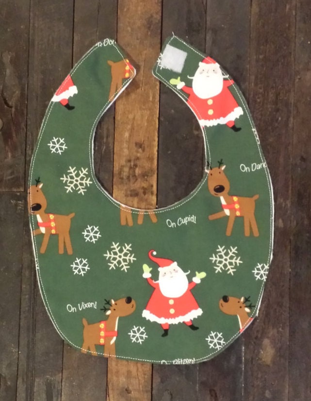 Weihnachtslätzchen Weihnachtsmann - Und Rentierdruck, Weiche Fleece-Rückseite von Etsy - KellyCrafts82