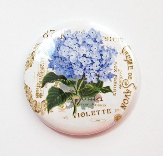 Blumenspiegel, Blumen Taschenspiegel, Hortensie, Blume, Floral, Spiegel, Geldbörsenspiegel, Geschenk Für Sie, Brautjungferngeschenk | 3675 von Etsy - KellysMagnets