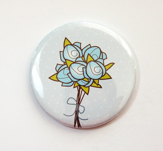 Braut Taschenspiegel, Something Blue, Geschenk Für Die Braut, Blumenstrauß, Spiegel, Sie, Blau | 3621 von Etsy - KellysMagnets