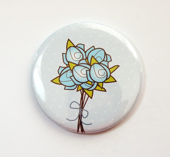 Braut Taschenspiegel, Something Blue, Geschenk Für Die Braut, Blumenstrauß, Spiegel, Sie, Blau | 3621 von Etsy - KellysMagnets