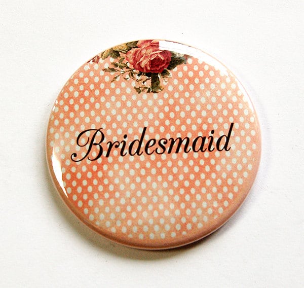 Brautjungfer Spiegel, Brautjungfer, Geschenk, Hochzeitsgeschenk, Pfirsich, Grün | 4665 von Etsy - KellysMagnets