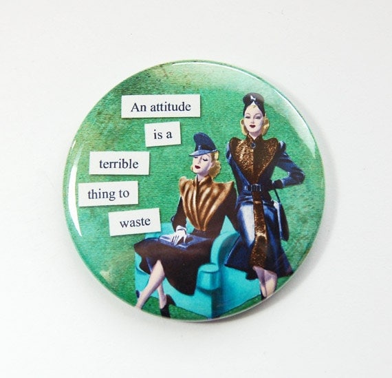 Lustiger Spiegel, Taschenspiegel, Glasspiegel, Humorvoller Handtaschenspiegel, Geschenk Für Sie, Attitude, Grün | 3549 von Etsy - KellysMagnets