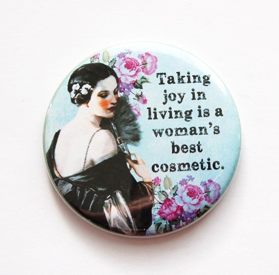 Lustiger Taschenspiegel, Lebensfreude, Spiegel, Handtaschenspiegel, Lustiger Spruch, Freche Frauen, Geschenk Für Freundin, Retro | 3482 von Etsy - KellysMagnets