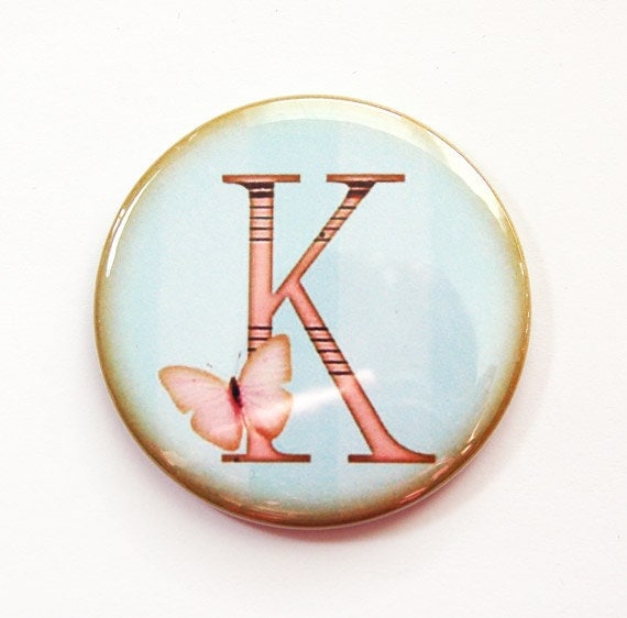 Monogramm Taschenspiegel, Monogramm, Blau, Rosa, Spiegel, Benutzerdefinierte Brautpartybevorzugung, Brautjungferngeschenk | 3508 von Etsy - KellysMagnets