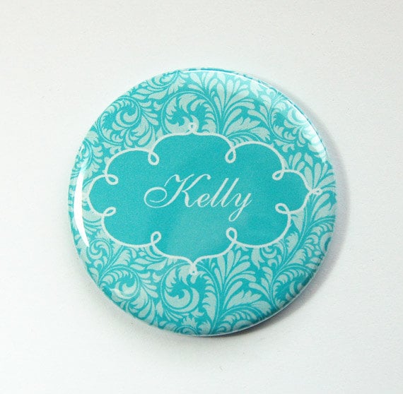 Personalisierter Taschenspiegel, Damast, Benutzerdefinierter Spiegel, Brautjungferngeschenk, Geldbörsenspiegel, Brautpartybevorzugung, Sie Wählen von Etsy - KellysMagnets