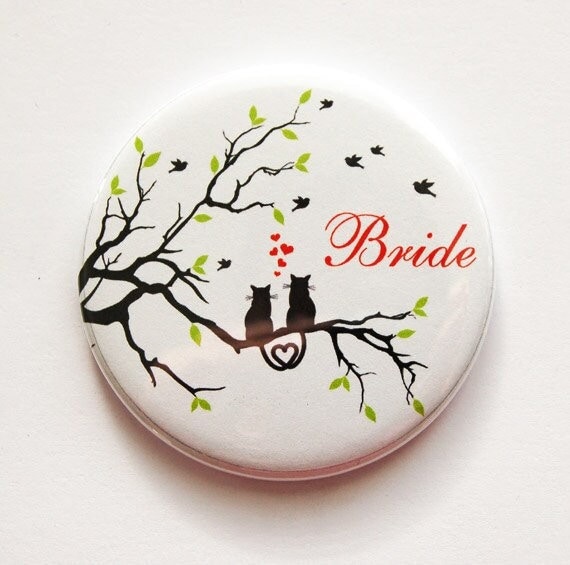 Personalisierter Taschenspiegel, Geschenk Für Braut, Spiegel, Individueller Brautjungferngeschenk, Geldbörsenspiegel, Katze, Liebe | 3470 von Etsy - KellysMagnets