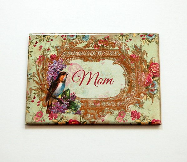 Personalisierter Taschenspiegel, Muttertagsgeschenk, Großer Rechteckiger Spiegel, Geschenk Für Sie, Muttertag, Mama, Floral | 5505 von Etsy - KellysMagnets