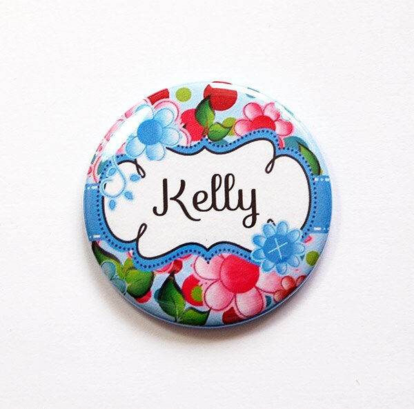 Personalisierter Taschenspiegel, Personalisierter Spiegel, Brautjungferngeschenk, Blumen, Geldbörsenspiegel, Brautpartybevorzugung | 4958 von Etsy - KellysMagnets
