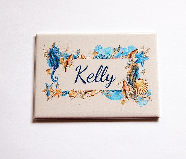 Personalisierter Taschenspiegel, Strandhochzeit, Seepferdchen, Großer Personalisiertes Geschenk, Rechteckiger Spiegel, Geschenk Für Sie, Strand von Etsy - KellysMagnets