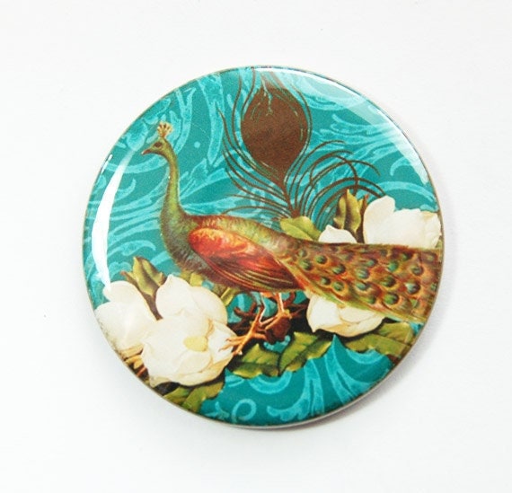 Pfau Taschenspiegel, Pfauenspiegel, Petrol, Pfau, Spiegel Für Sie, Geschenk Sie | 3647 von Etsy - KellysMagnets