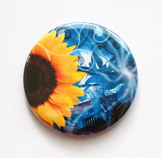 Sonnenblumen Spiegel, Blumen Taschenspiegel, Blume, Floral, Geschenk Für Sie, Brautjungfern | 3493 von Etsy - KellysMagnets