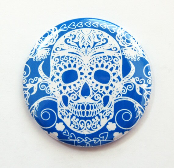 Spiegel, Sugar Skull Skull, Taschenspiegel, Glasspiegel, Geschenk Für Sie, Pink, Blau | 3766 Spiegel, Sugar Skull Skull, Taschenspiegel, Glasspiegel, Geschenk Für Sie, Pink, Blau | 3766 von Etsy - KellysMagnets