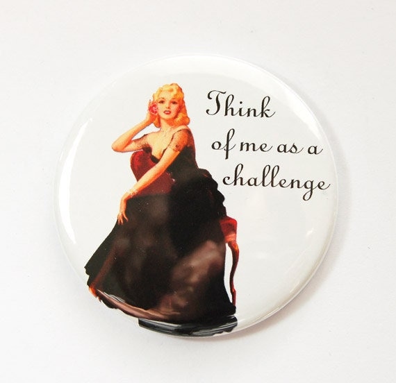 Taschenspiegel, Glasspiegel, Humorvoller Spiegel, Lustiger Handtaschenspiegel, Denk An Mich Als Herausforderung, Freche Frauen | 3573 von Etsy - KellysMagnets