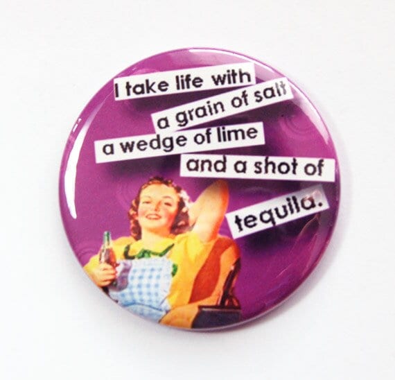 Taschenspiegel, Handtaschen Spiegel, Humor, Lustiger Spruch, Freche Frauen, Lila, Tequila, Salz Limette Tequila | 3637 von Etsy - KellysMagnets