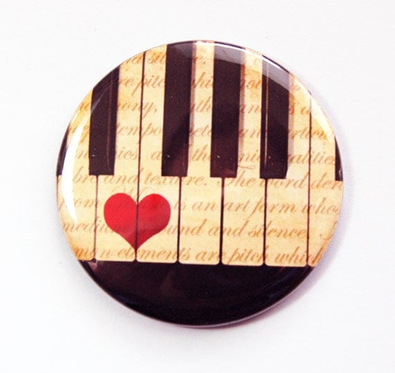 Taschenspiegel, Klavierspiegel, Geschenk Für Musikliebhaber, Klavierspieler, Pianist, Musiklehrer | 3644 von Etsy - KellysMagnets