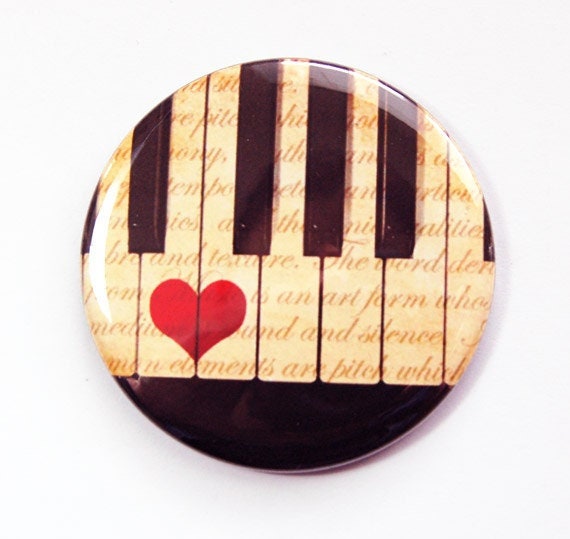 Taschenspiegel, Klavierspiegel, Geschenk Für Musikliebhaber, Klavierspieler, Pianist, Musiklehrer | 3644 von Etsy - KellysMagnets