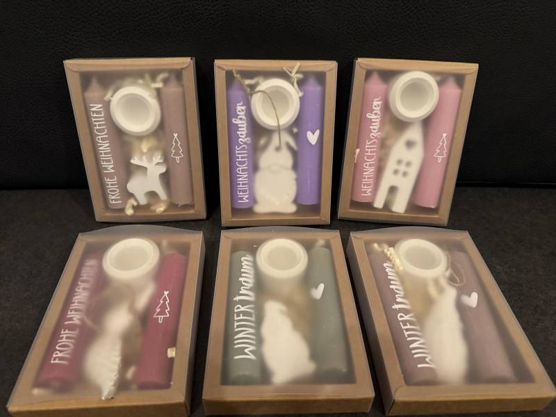 Geschenk Set in Box Kerzen Kerzenständer Raysin Weihnachten von Etsy - KerstinKreativLaden