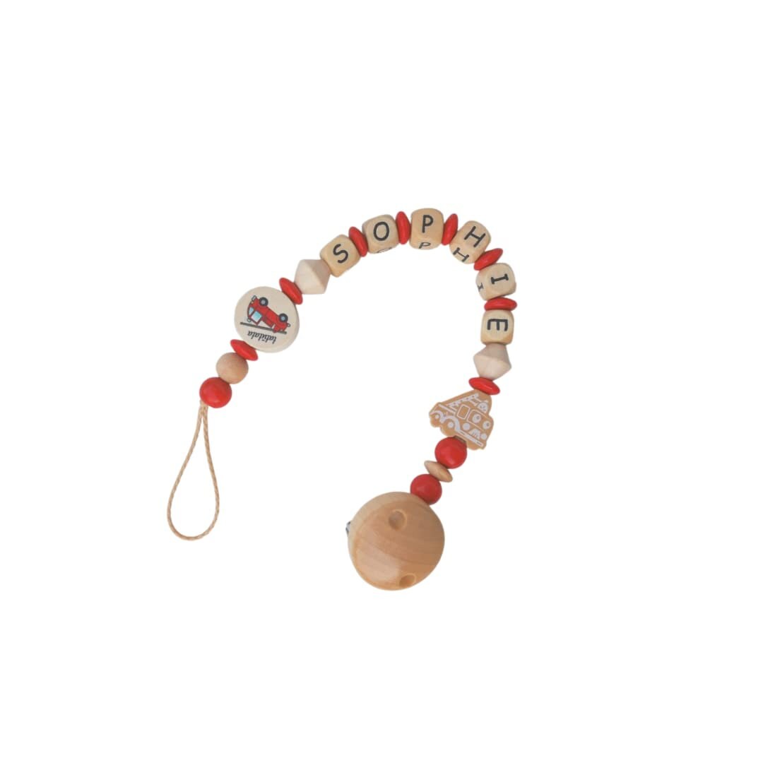 Schnullerkette Feuerwehr Mit Wunschname - Traum in Rot Und Naturfarben Geschenk Zur Geburt Oder Taufe Schnullerkette Feuerwehr Mit Wunschname - Traum in Rot Und Naturfarben Geschenk Zur Geburt Oder Taufe von Etsy - KerstinsPerlenzauber