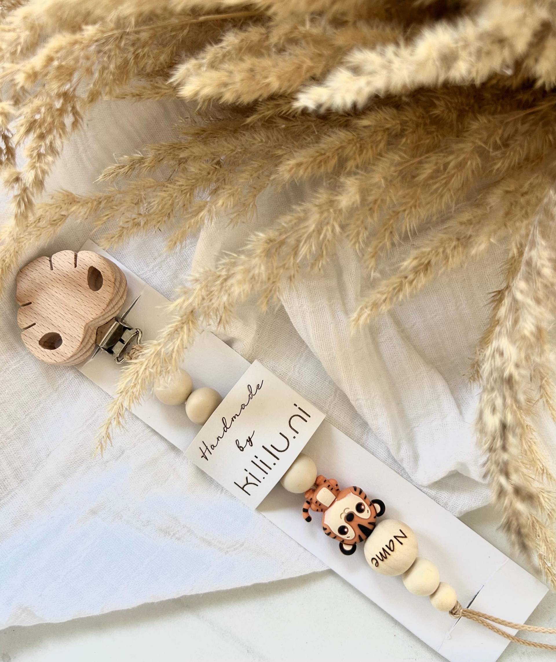 Schnullerkette Mit Name | Tiger Tiere von Etsy - KiLiLuNi