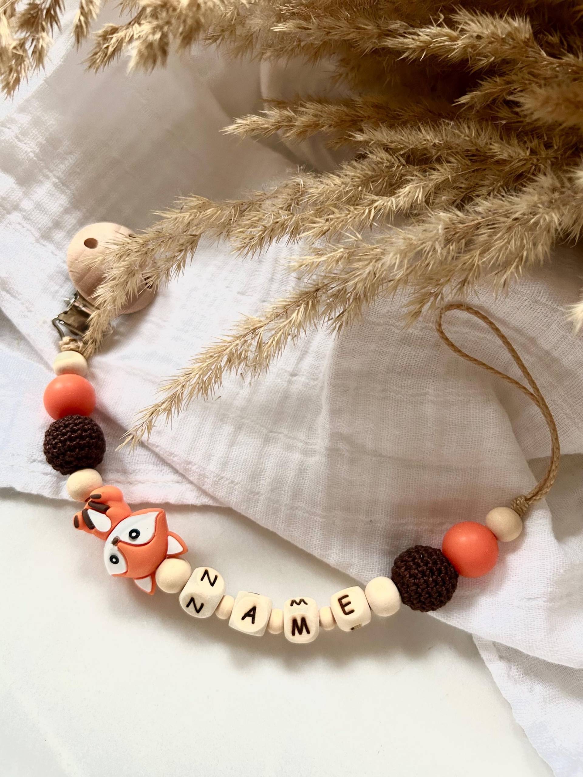 Schnullerkette Mit Namen | Personalisiert Fuchs Wald Schnullerkette Mit Namen | Personalisiert Fuchs Wald von Etsy - KiLiLuNi