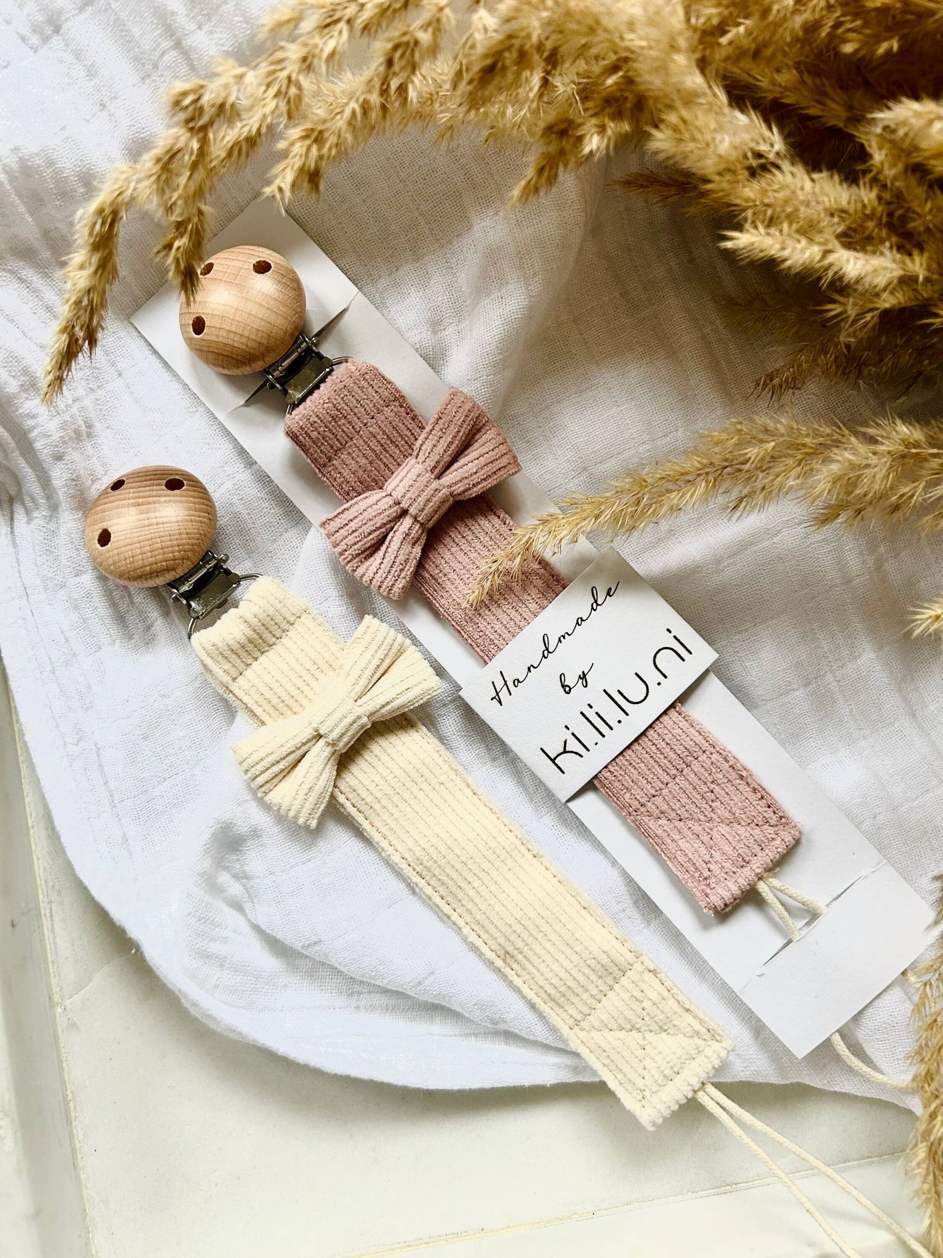 Schnullerkette | Personalisiert Mit Name Schleife Cord Schnullerkette | Personalisiert Mit Name Schleife Cord von Etsy - KiLiLuNi