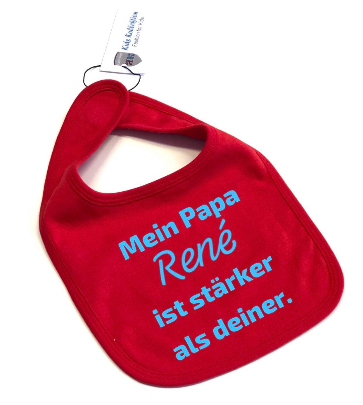 Baby Lätzchen Mit Name Vom Papa in Rot Lustigem Spruch, Geschenk Zur Geburt, Für Mädchen U. Jungen, Spucktuch, Personalisiert von Etsy - KidsKollektion