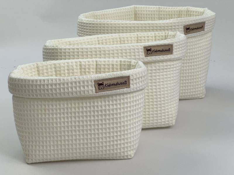 Utensilo Waffelpique Cremeweiß 100% Baumwolle, Handmade von Etsy - KidsandSweets