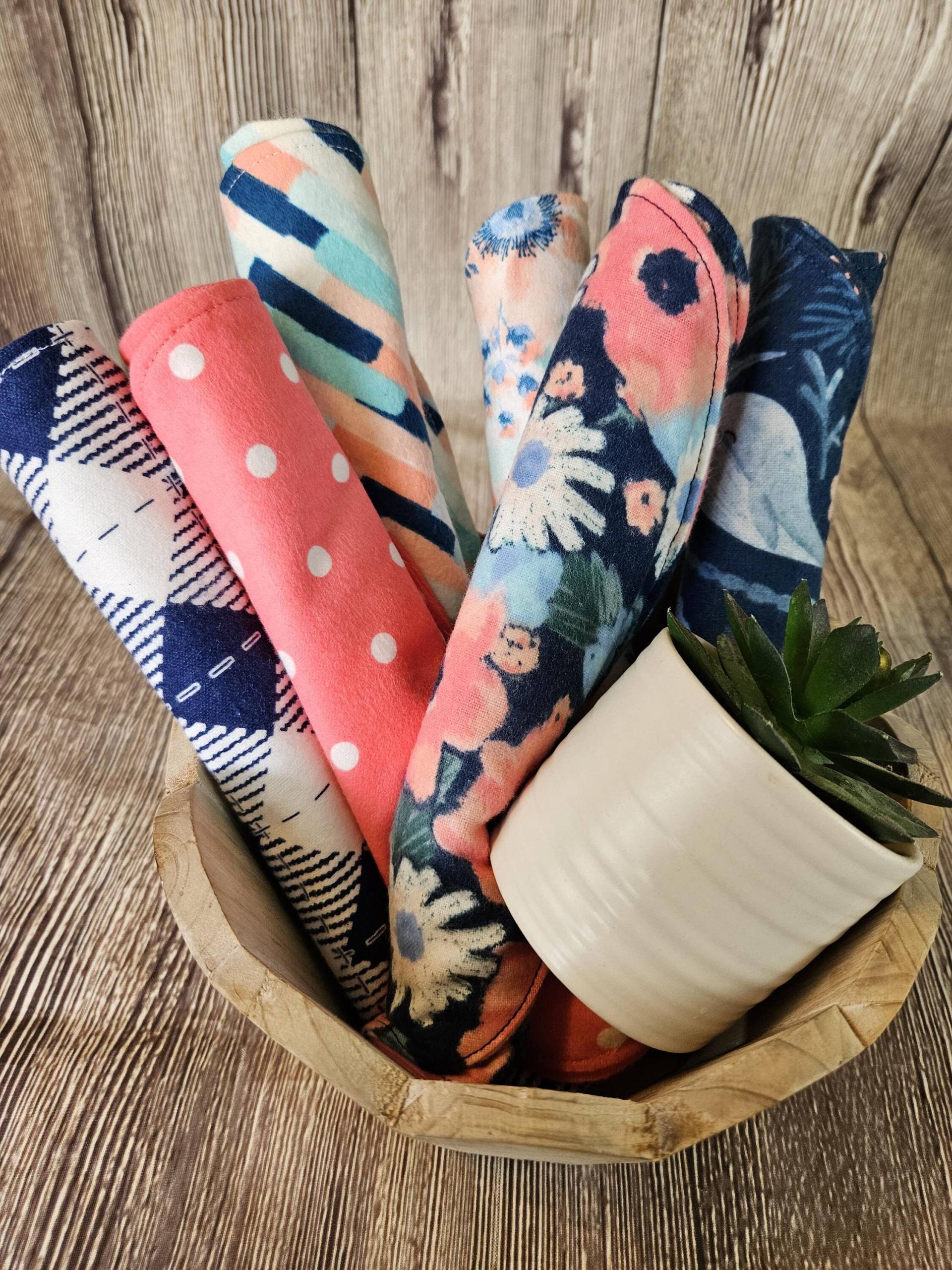 Spucktücher Mädchen, Baby Mädchen-Dusche-Geschenk, Blumen Spucktücher, 6Er Set, Blau Und Rosa Kinderzimmer, Flanell von Etsy - KimScherersKorner