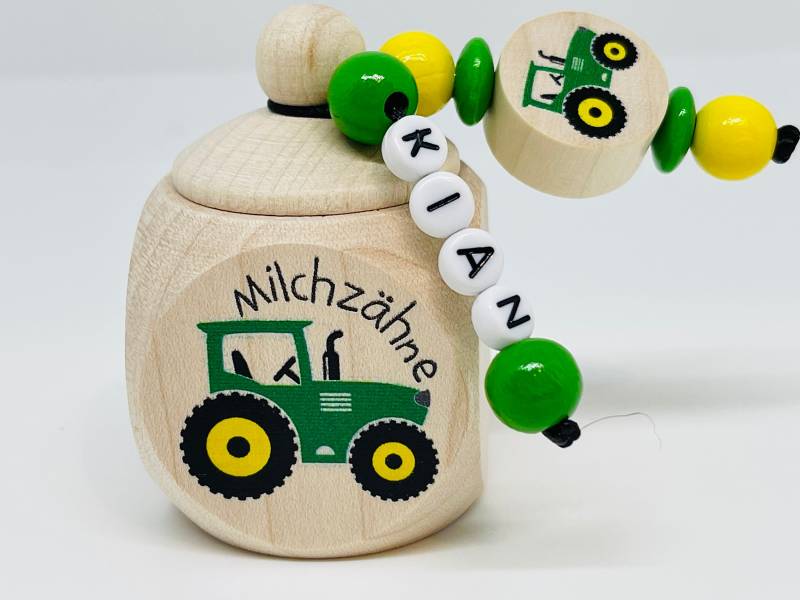 Milchzahndose „Traktor" - Für Kleine Bauernhof-Fans Milchzahndose „Traktor" - Für Kleine Bauernhof-Fans von Etsy - KimberlyBabyShop
