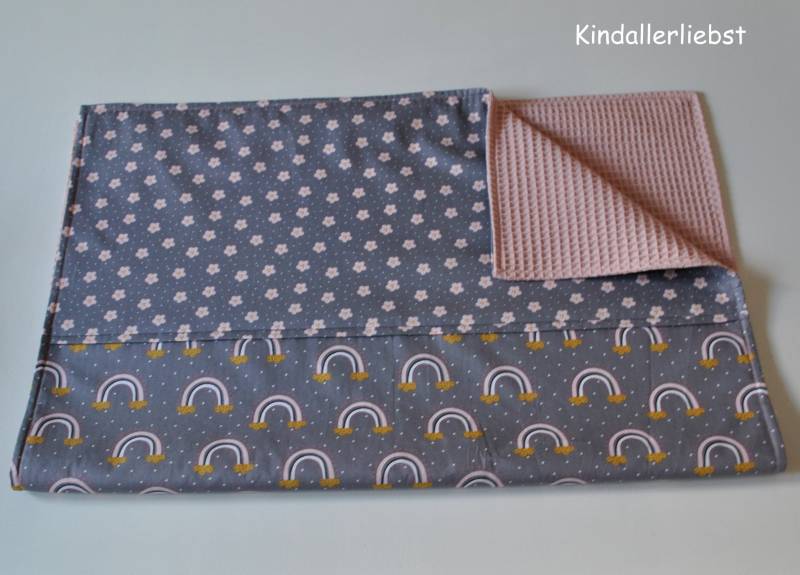 Babydecke Kuscheldecke Swaddle Waffelpique/Teddy von Etsy - Kindallerliebst