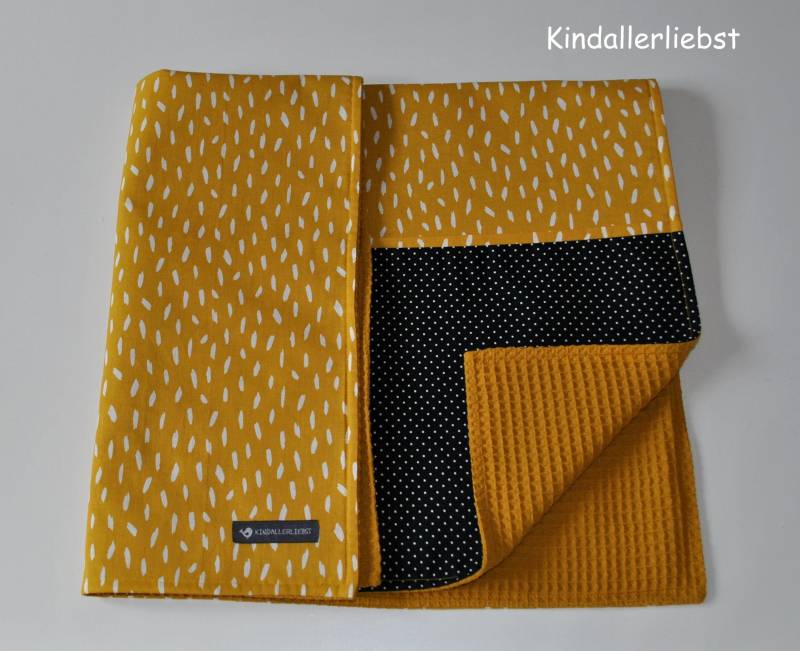 Babydecke Kuscheldecke Swaddle Waffelpique/Teddy von Etsy - Kindallerliebst