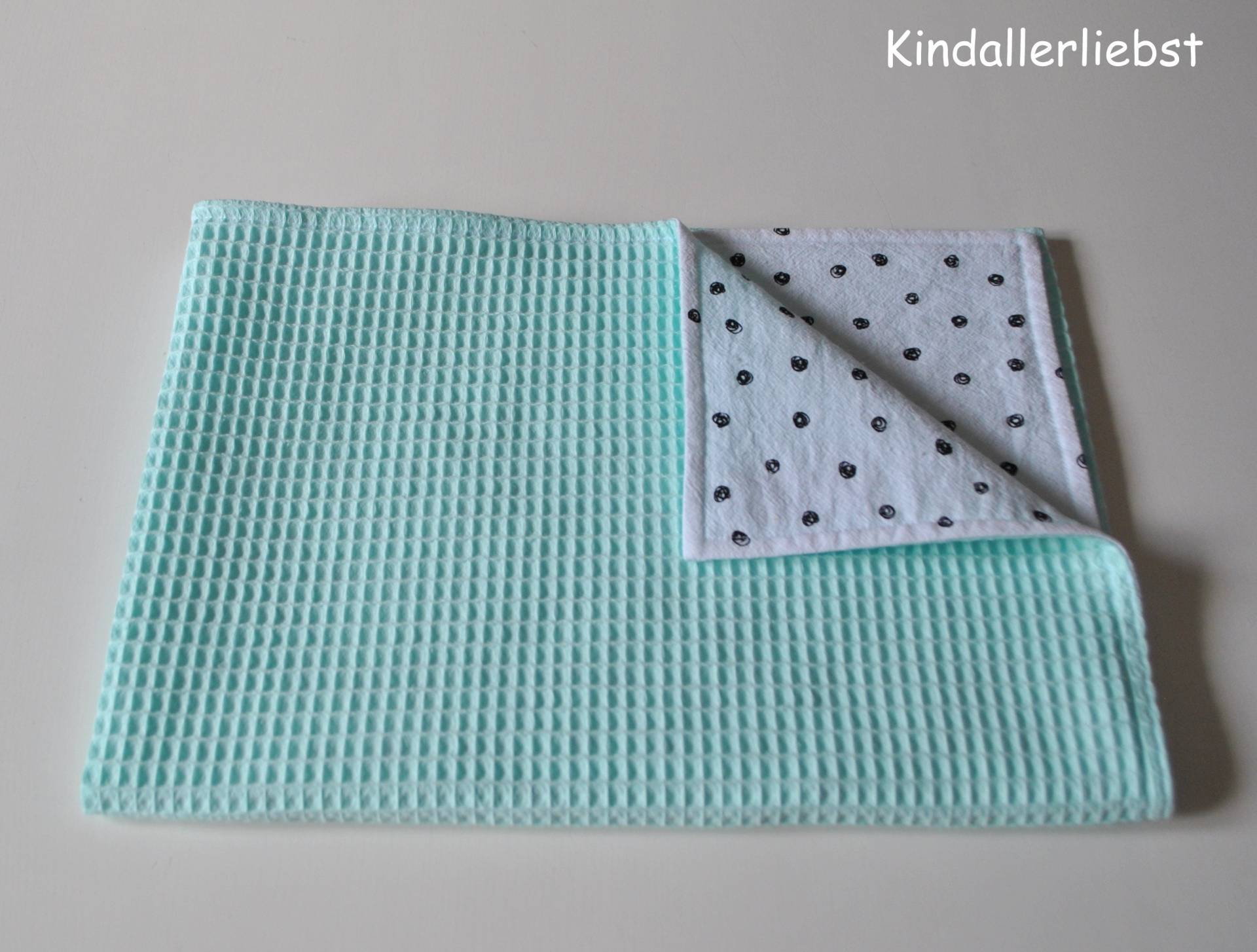 Babydecke Kuscheldecke Waffelpique Baumwolle Mint von Etsy - Kindallerliebst