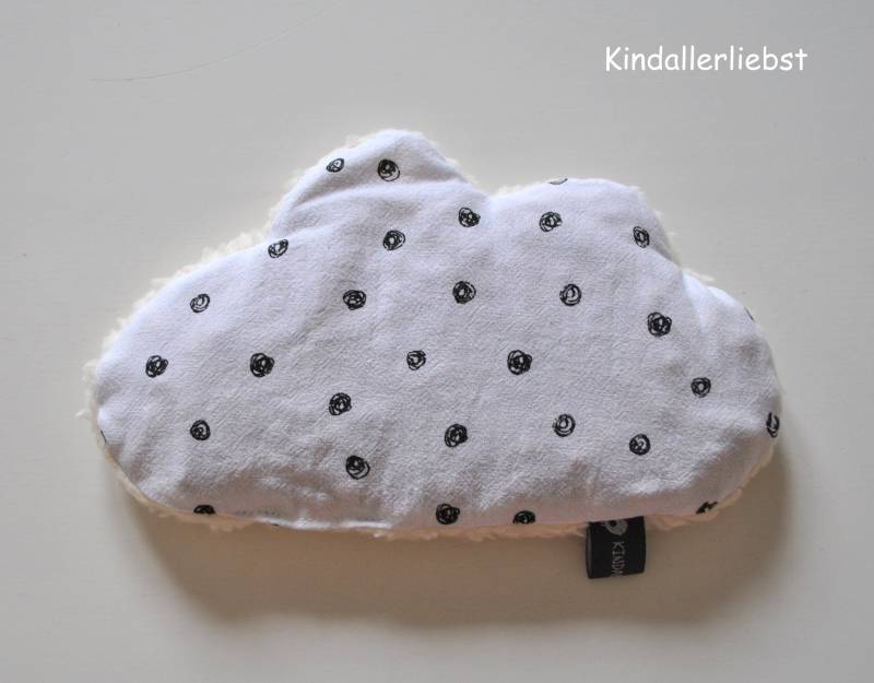 Kirschkernkissen Wärmekissen Wolke Weiß Mit Schwarzen Tupfen von Etsy - Kindallerliebst
