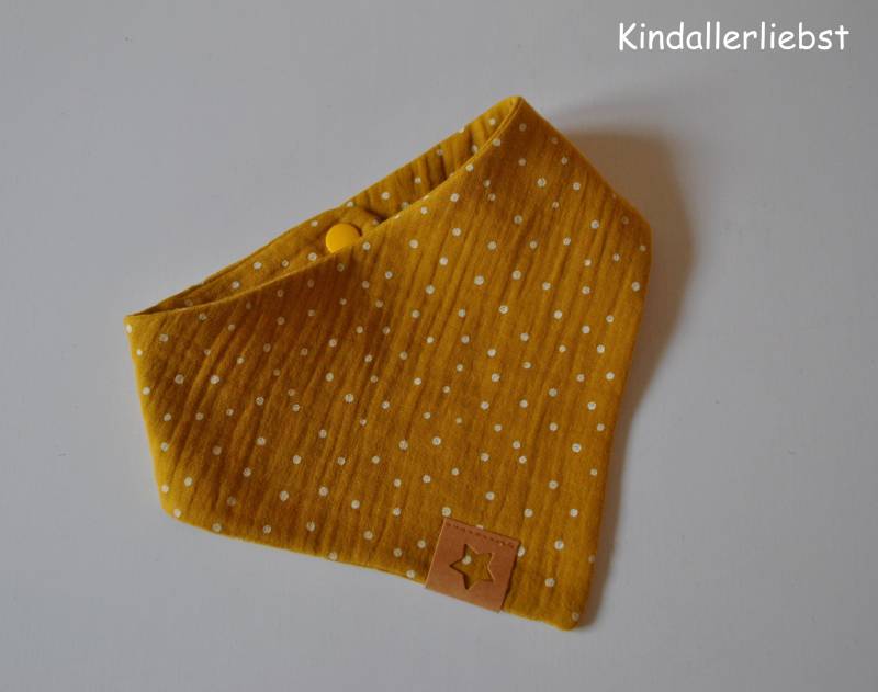 Musselin Baby Halstuch, Senfgelb Mit Pünktchen von Etsy - Kindallerliebst