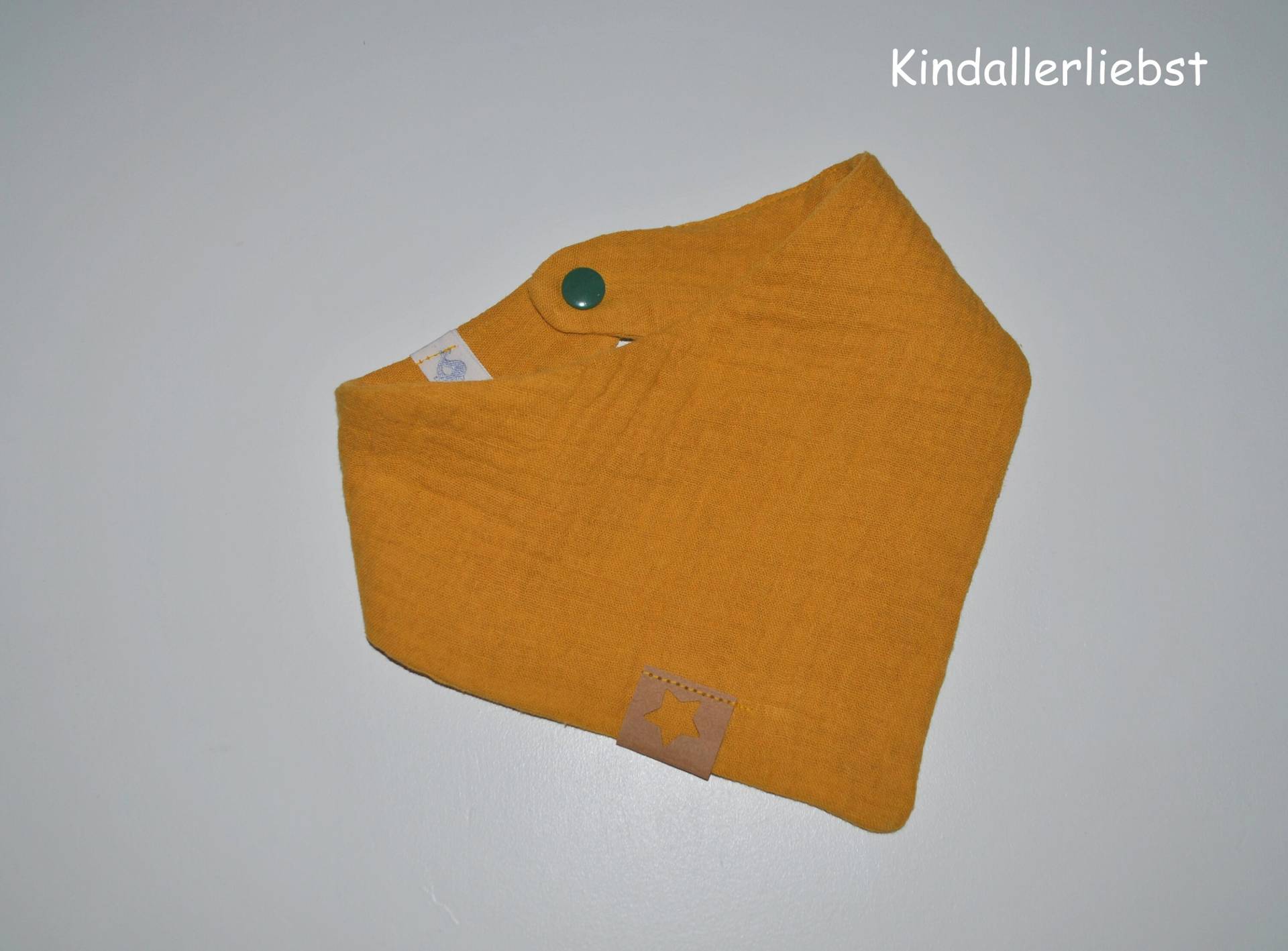 Musselin Baby Halstuch, Senfgelb von Etsy - Kindallerliebst