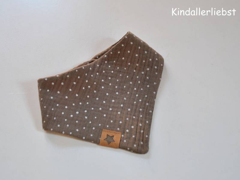 Musselin Baby Halstuch, Taupe Mit Pünktchen von Etsy - Kindallerliebst