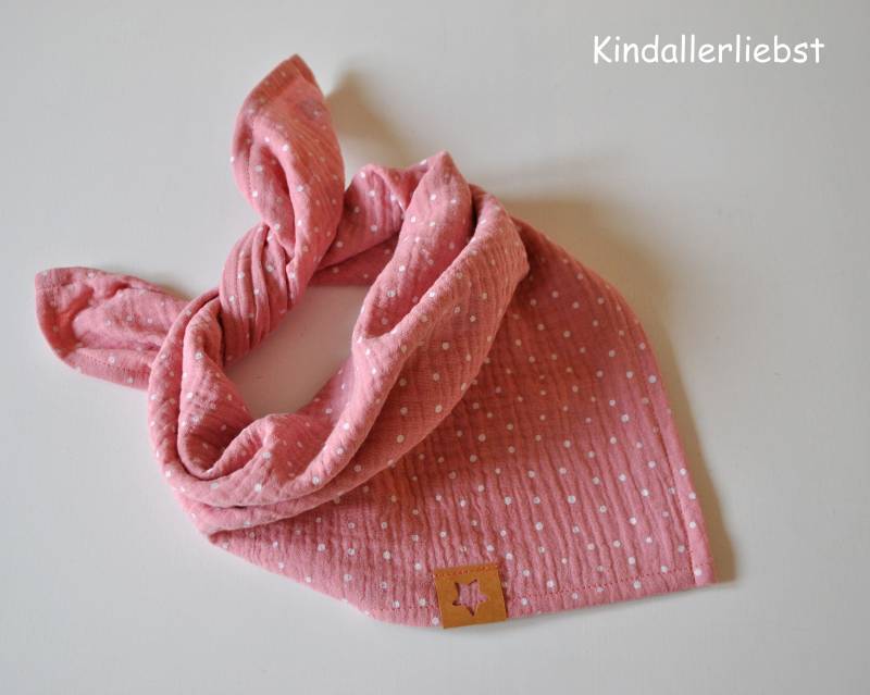 Musselin Halstuch Für Babys & Kleinkinder Kopftuch Kuscheltuch Altrosa Mit Pünktchen von Etsy - Kindallerliebst