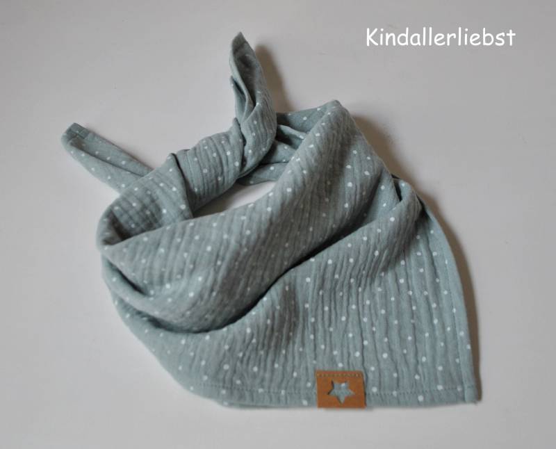 Musselin Halstuch Für Babys & Kleinkinder Kopftuch Kuscheltuch Nilgrün Mit Pünktchen von Etsy - Kindallerliebst